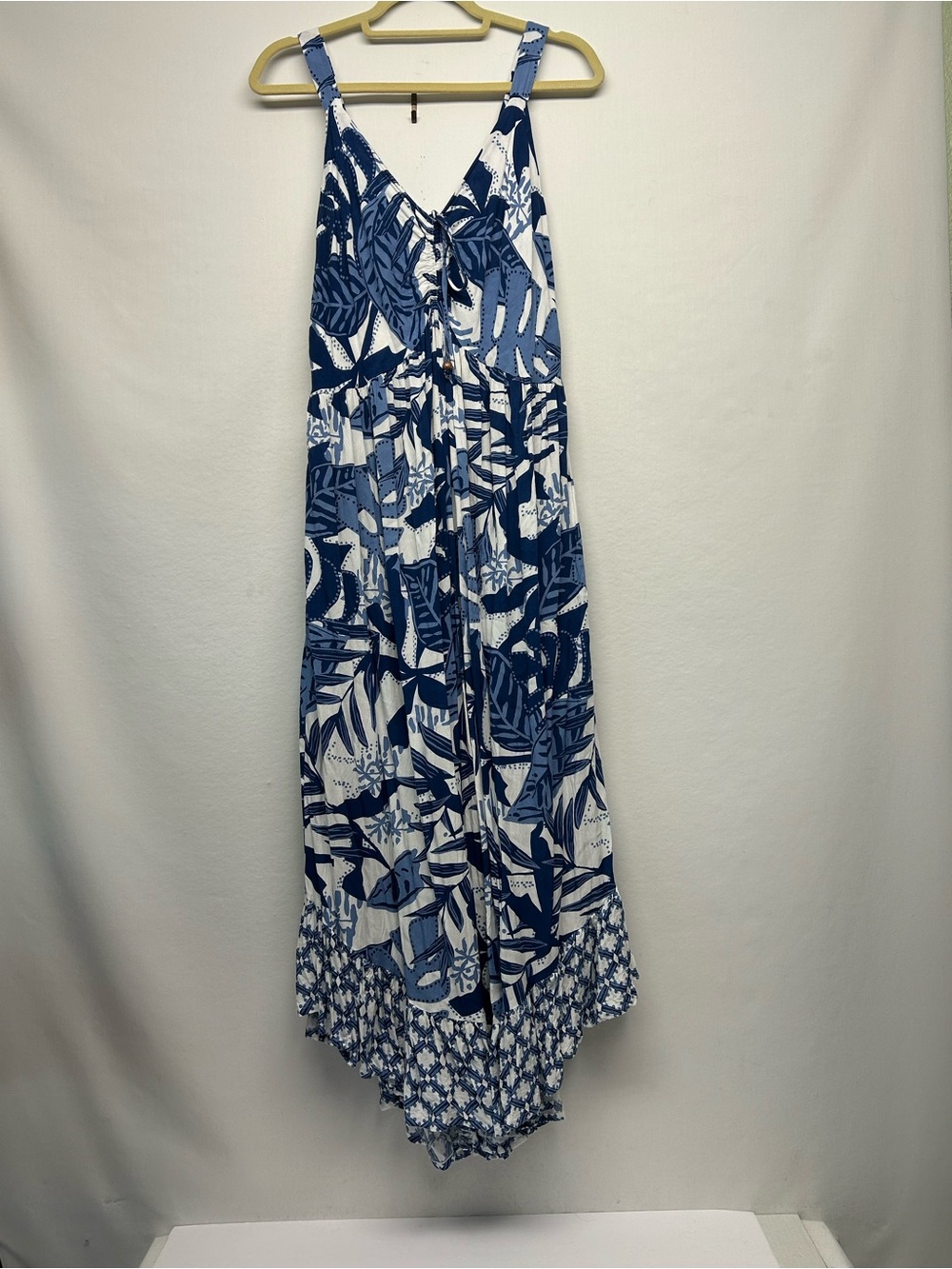 Blue and White Floral jumpsuit beach - Women's beach